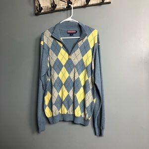 Vineyard Vines Mens Quarter Zip Argyle Pullover